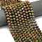 Natural Unakite Beads Strands, Faceted, Rondelle, with Seed Beads, 8.5~10x5.5~6.5mm, Hole: 1mm, about 43~45pcs/strand, 15.35''(39cm)