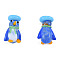 Handmade Lampwork Beads, No Hole, Penguin, Royal Blue, 26~27.5x16~17x14.5~15mm