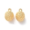 Brass Pendants, Durian Charms, Real 18K Gold Plated, 13x9x9mm, Hole: 2x1.5mm
