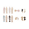 Cat and Fish Theme Alloy Enamel Charms, Light Gold, 22x12x2mm, Hole: 2mm, 40pcs/set