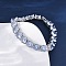 Brass Pave Clear Cubic Zirconia Flat Round Link Chain Bracelets for Women, Lead Free & Cadmium Free, Rack Plating, Platinum, 7-3/4 inch(19.7cm)