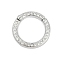 Brass Micro Pave Cubic Zirconia Twister Clasp, Round, Long-Lasting Plated, Rack Plating, Lead Free & Cadmium Free, Platinum, 15x2.5mm