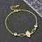 Brass Micro Pave Clear Cubic Zirconia Link Bracelets, Curb Chains Bracelets for Women, Shell Shape, Real 18K Gold Plated, 6-3/4 inch(17cm)