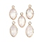 Natural Quartz Crystal Faceted Pendants, Brass Horse Eye Charms, Golden, 22.5x10.5x5~5.5mm, Hole: 2mm