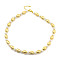 Brass Beaded Necklaces, with ABS Imitation Pearl Bead Necklaces, Cadmium Free & Lead Free, Long-Lasting Plated, Oval, Real 18K Gold Plated, 17.17 inch(436mm)