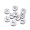 Tarnish Resistant 304 Stainless Steel Links connectors, Laser Cut, Flat Round with Coconut Tree, Stainless Steel Color, 11.5x1mm, Hole: 1.2mm