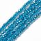 Electroplate Glass Beads Strands, AB Color Plated, Faceted Rondelle, Cadet Blue, 2.9~3.3x2mm, Hole: 0.5mm, about 144~150pcs/strand, 35~37cm