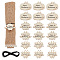 36Pcs 3 Styles Thanks Giving Themed Wood Pendants, Thanksgiving Charms, Pumpkin & Maple Leaf & Turkey with Word, Bisque, 45~49.5x44.5~49.5x2.5mm, Hole: 2.5mm, 12pcs/style