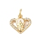 Brass Micro Pave Clear Cubic Zirconia Pendants, Cadmium Free & Nickel Free & Lead Free, with Enamel and Jump Ring, Real 18K Gold Plated, Heart, 12x12.5x2mm, Hole: 3mm