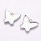 Tarnish Resistant 304 Stainless Steel Pendant Cabochon Settings, Plain Edge Bezel Cups, Butterfly, Stainless Steel Color, Tray: 11x23.5mm, 19x22x1.5mm, Hole: 2mm
