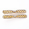 Brass Micro Pave Clear Cubic Zirconia Alligator Hair Clip Findings, for Half Drilled Bead, Nickel Free, Real 18K Gold Plated, For Half Drilled Bead: 1mm, 67x10x13.5mm