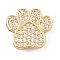 Brass Micro Pave Clear Cubic Zirconia Slide Charms, Long-Lasting Plated, Golden, 12x13.5x4mm, Hole: 1.5x10mm and 1.5mm