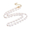 PVD Vacuum Plating 304 Stainless Steel Beaded Necklaces, with Oval Plastic Imitation Pearl Beads, Golden, 17.68 inch(44.9cm)