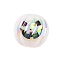 Halloween UV Plating Acrylic Beads, Round with Jack-o’-Lantern, White, 16mm, Hole: 2.8mm