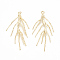 Brass Pendants, Branch, Nickel Free, Real 18K Gold Plated, 41.5x20x2mm, Hole: 1mm