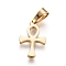 Easter Theme 304 Stainless Steel Pendants, Ankh Cross, Golden, 16x9x1.3mm, Hole: 6x3mm