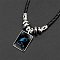 Alloy & Glass & Imitation Leather Cord Pendant Necklaces, Rectangle with Constellation Pattern , Aquarius, 19.69 inch(50cm)