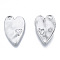 Non-Tarnish 304 Stainless Steel Pendants, Heart, Stainless Steel Color, 23.5x15.5x2.5mm, Hole: 1.8mm