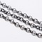 Iron Rolo Chain, Unwelded, with Spool, Cadmium Free & Nickel Free & Lead Free, Gunmetal, 4x1mm, about 164.04 Feet(50m)/roll