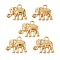 304 Stainless Steel Pendants, Golden, Elephant, 17x20x3mm, Hole: 2.1mm