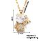 Brass Clear Cubic Zirconia Shiny 3D Bear Pendant Necklaces, Golden, 15.75 inch(40cm)