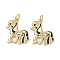 Brass Micro Pave Cubic Zirconia Pendants, Cadmium Free & Nickel Free & Lead Free, with Enamel and Jump Ring, Horse Charms, Black, 17.5x14.5x3mm, Hole: 3.4mm