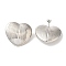 Rack Plating Brass Stud Earrings, Cadmium Free & Lead Free, Long-Lasting Plated, Heart, Platinum, 31.5x35mm