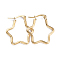 201 Stainless Steel Hoop Earrings, with 304 Stainless Steel Pins, Star, Golden, 12 Gauge, 27x24.5x2mm, Pin: 1x0.7mm