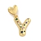 Brass Micro Pave Colorful Cubic Zirconia Pendants, Heart Letter Charms, Real 18K Gold Plated, Letter Y, 31.5mm, Hole: 6x3mm, pendant: 21.5x17x4mm