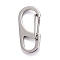 202 Stainless Steel Keychain Carabiner, Quick Release Snap Hook, Oval, Stainless Steel Color, 32.5x16.5x7mm, Hole: 8x10mm