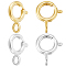 Beebeecraft 1 Box 20Pcs 2 Colors Spring Clasps with Silver Polishing Cloth 18K Gold Plated 925 Sterling Silver Open Round Clasps for Jewelry Making Clasp Connector Necklace Bracelets DIY Findings