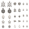 30Pcs 15 Style Tibetan Style Alloy Pendants, Turtle, Antique Silver, 16~56x11.5~32x2.5~10mm, Hole: 1.5~4mm, 2pcs/style