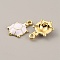 Alloy Enamel Pendants, Golden, Tortoise, White, 19x12x4mm, Hole: 1.6mm