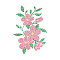 Cherry Blossoms Rhinestone Iron on Transfers Sakura Iron on Hotfix Decal Bling Pink Spring Flower Green Leaves Crystal Rhinestone DIY Patch for Summer T-Shirt Clothes Jacket Bag Pants