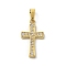 Ion Plating(IP) 304 Stainless Steel Micro Pave Cubic Zirconia Pendants, Cross Charms, Golden, 17.5x10x1.8mm, Hole: 4x2.5mm,