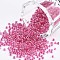 12/0 Glass Seed Beads, Inside Colours, Round Hole, Round, Transparent Colours Rainbow, Medium Violet Red, 12/0, 2~2.5x1.5~2mm, Hole: 0.8mm, about 30000pcs/bag