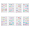 8 Sheets 8 Styles 3D Gems Earring Stickers for Girls, Earrings Self-Adhesive Glitter Stickers, Sparkle Crystal Rhinestone Stickers, Mixed Shapes, Mixed Patterns, 4~9x6~9mm, 1 sheet/style