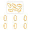 6Pcs 2 Colors 304 Stainless Steel Screw Carabiner Lock Charms, for Necklaces Making, Oval, Golden, 21~22x11x4mm, 3pcs/color