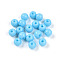 Opaque Solid Color Glass Beads, Round, Light Sky Blue, 4.5mm, Hole: 0.9~1mm, about 9090pcs/1000g