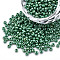 8/0 Czech Opaque Glass Seed Beads, Lustered, Round, Green, 3x2mm, Hole: 1mm, about 500g/bag
