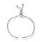 Tarnish Resistant Adjustable 304 Stainless Steel Slider Bracelet/Bolo Bracelets Making, with Box Chains, Stainless Steel Color, 10-1/8 inch(25.6cm), 2.5mm
