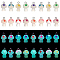 32Pcs 8 Colors Spray Painted Luminous Resin Pendants, Mushroom Charm, with Glitter Powder and Platinum Tone Iron Loops, Mixed Color, 21.5x13.5mm, Hole: 2.5mm, 4pcs/color