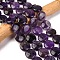 Natural Amethyst Flat Round Bead Strands, 20x7~9mm, Hole: 1mm, about 20pcs/strand, 15.7 inch