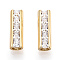 925 Sterling Silver Micro Pave Cubic Zirconia Pendant, Column Charms, Nickel Free, with S925 Stamp, Real 18K Gold Plated, 11x4x3mm, Hole: 1.2mm