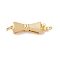 Brass Box Clasps, Textured, Bowknot, Golden, 20x6x5.5mm, Hole: 2.3mm