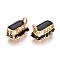 Alloy Pendants, with Enamel and Crystal Rhinestone, Bus, Golden, Black, 18x11x13mm, Hole: 2.5mm