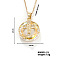 Vintage Sparkling Rhinestone Cross Virgin Pendant Necklaces, Brass Cable Chain Necklaces for Women, Golden, 15.75 inch(400mm)