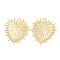 Brass Filigree Pendants, Cadmium Free & Lead Free, Heart Charm, Real 24K Gold Plated, 33.5x30.5x1mm, Hole: 2.2mm