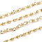 Handmade Brass Oval Link Chains, with Spool, Long-lasting Plated, Unwelded, Golden, 7.3x5.3x0.3mm and 4x6.8mm, about 32.8 Feet(10m)/roll
