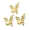 Resin Pendants, Butterfly, with Alloy Findings, Rack Plating, Lead Free & Cadmium Free & Nickel Free , Golden, 30.5x28x6mm, Hole: 1.2mm